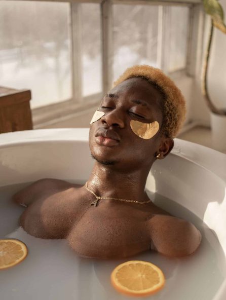 Man taking a relaxing bath Fifteen Twelve Beauty